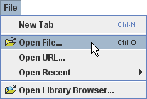 File|Open menu item
