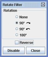 Rotate filter properties