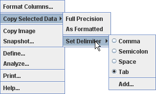 Setting the delimiter