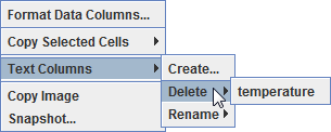 Deleting a text column