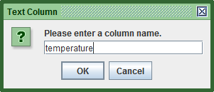 Naming a text column