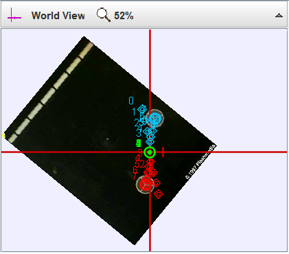 Colliding pucks viewed in center of mass reference frame